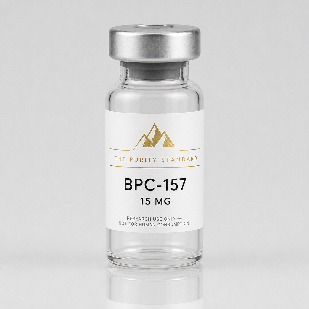 BPC-157 — The Purity Standard branded peptide vial